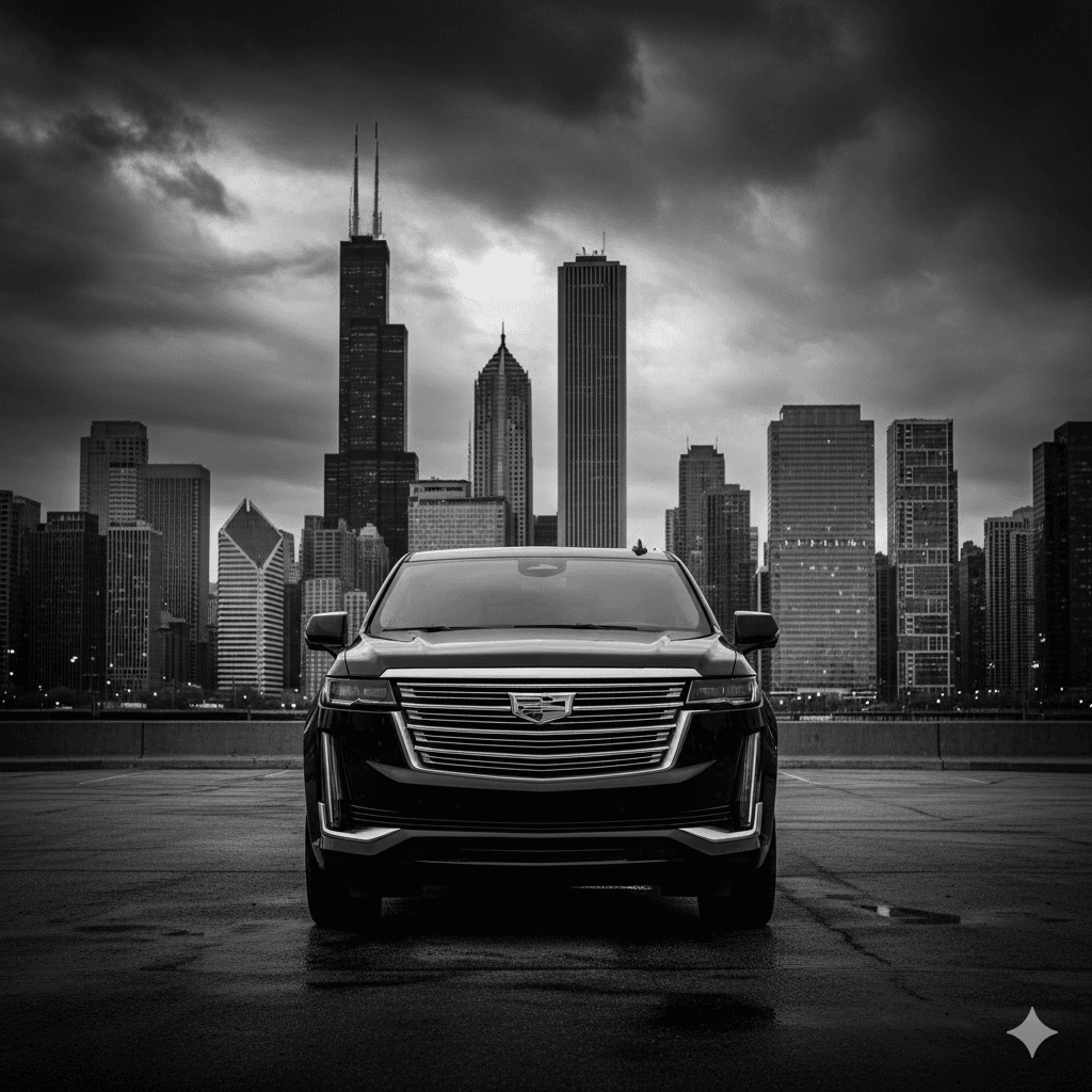 Luxury black car service in Chicago