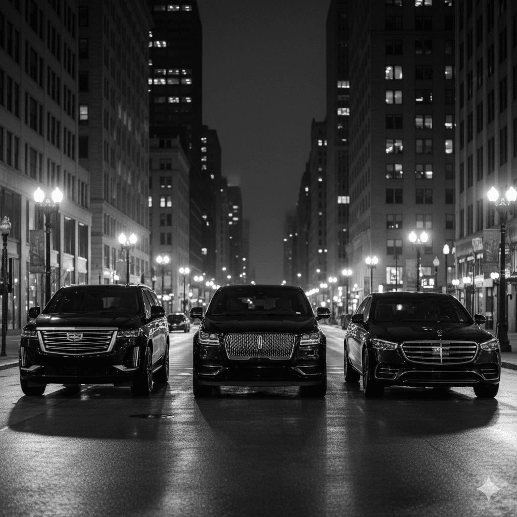 Professional black car transportation in Chicago